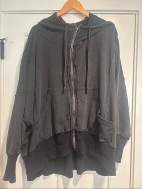 FP WetheFree | Camden Hoodie We The Free Oversized Pockets Ribbing Washed Black